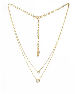 Dainty Chain and Crystal Heart Necklace Set of 2 | Macy's