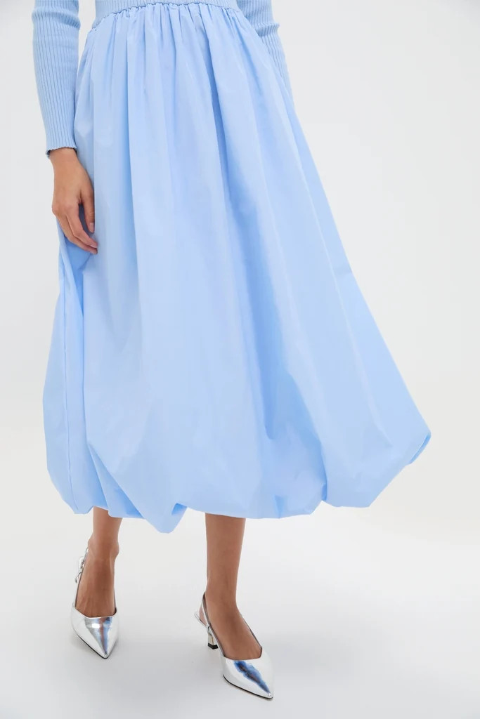 Ice Blue Mixed-Media Michaela Midi Dress | Tuckernuck (US)