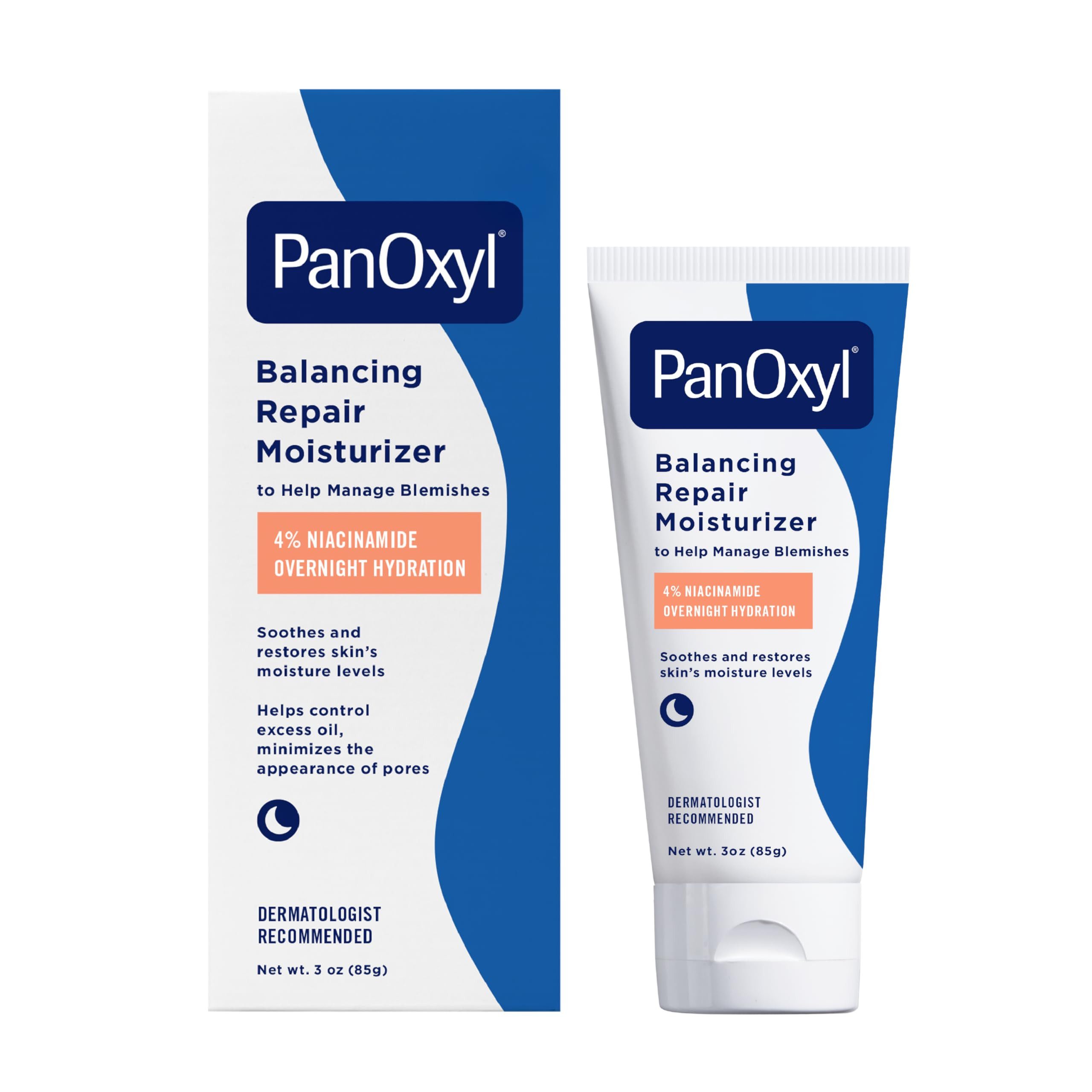 PanOxyl PM Balancing Repair Moisturizer with Niacinamide, Ceramides and Cica, Hydrating Face Mois... | Amazon (US)