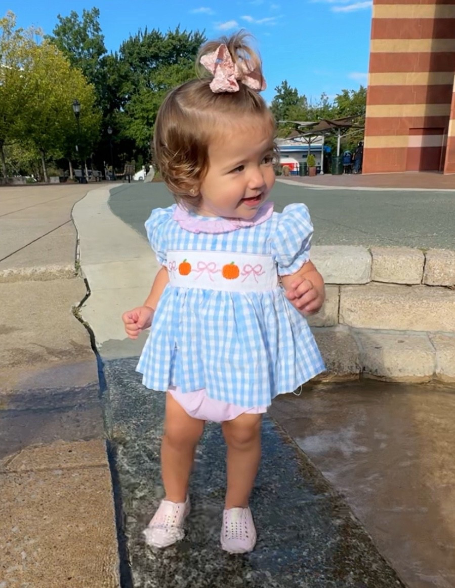 Baby girl smocked pumpkin bloomer outfit 😍 

#LTKBaby #LTKHalloween #LTKKids