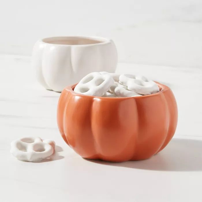 11oz Stoneware Pumpkin Candy Dish Orange - Threshold™ | Target