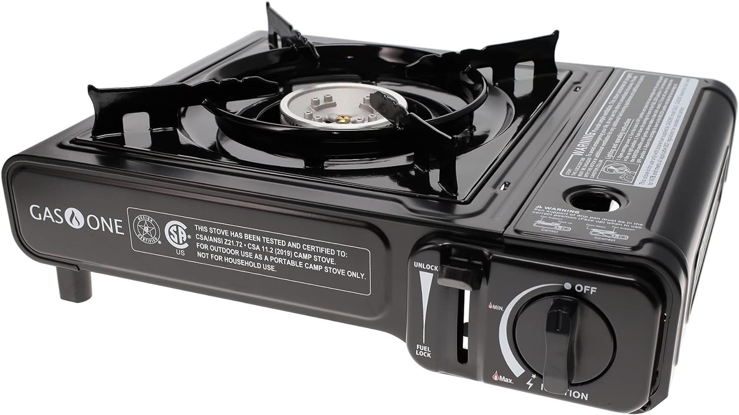 GAS ONE GS-3000 Portable Gas Stove with Carrying Case, 9,000 BTU, CSA Approved, Black, 11.2" H x ... | Amazon (US)