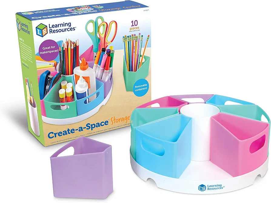 Learning Resources Create-a-Space Storage Center, 10 Piece set - Desk Organizer for Kids, Art Org... | Amazon (US)