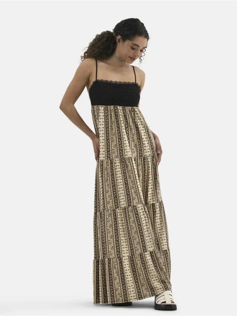 No Boundaries Crochet Lace Maxi Dress, Women's | Walmart (US)