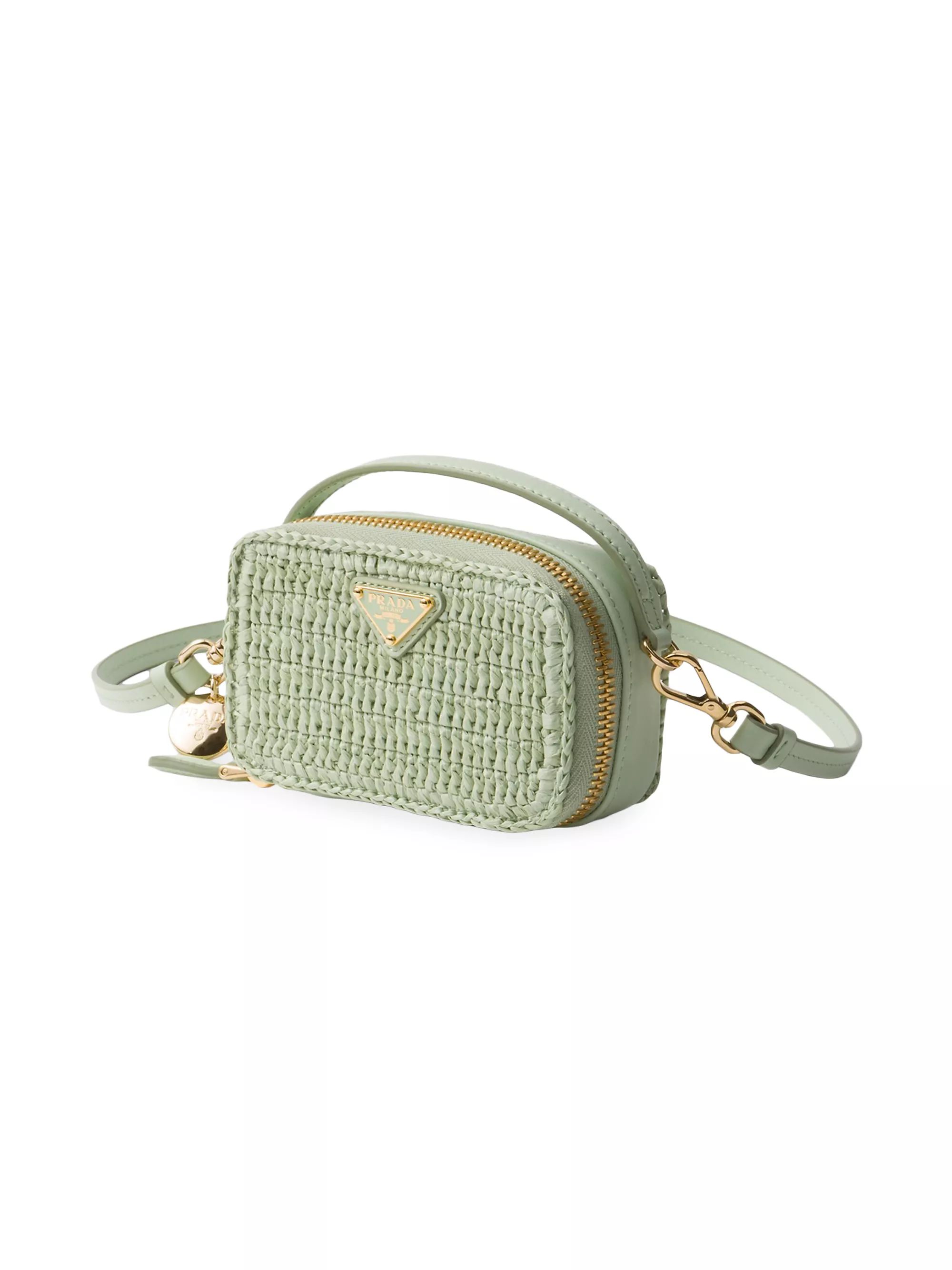 Woven Fabric and Leather Mini Pouch | Saks Fifth Avenue