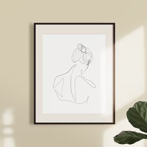 Woman Line Abstract, Single Line Print, One Line Drawing Wall Art, Minimal Line Illustration Artw... | Etsy (US)