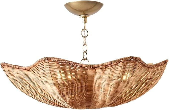 American Style Retro Pendant Lighting Coastal Farmhouse Large Hanging Lamp Rattan Pendant Light F... | Amazon (US)