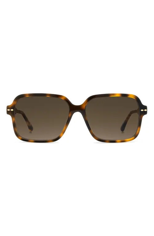 Isabel Marant 57mm Gradient Rectangular Sunglasses in Havana/brown at Nordstrom | Nordstrom