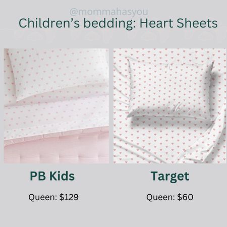 Pottery barn sheets for little girls room. Similar look from target. Pink heart sheets for bedroom makeover. Dupe. Look for less. Gift guide for any girl  

#LTKkids #LTKHolidaySale #LTKGiftGuide