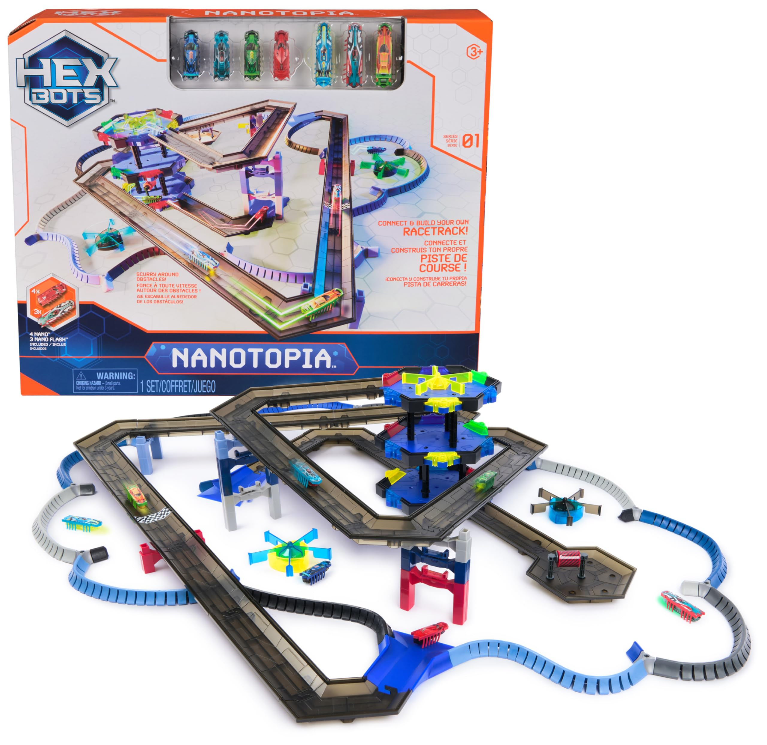 HEX Bots Nanotopia, Sensory Toys for Kids & Cats with Over 130 Pieces & 7 Nano Bots, Toy Playsets... | Amazon (US)