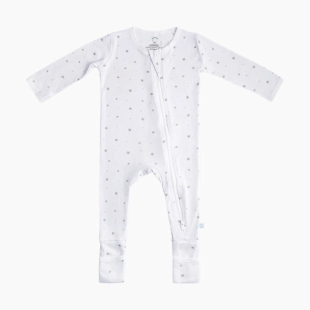 Dreamland Baby Co. Baby Bamboo Pajamas w/ DreamCuffs in Grey Star Size 0-3 Months | Babylist