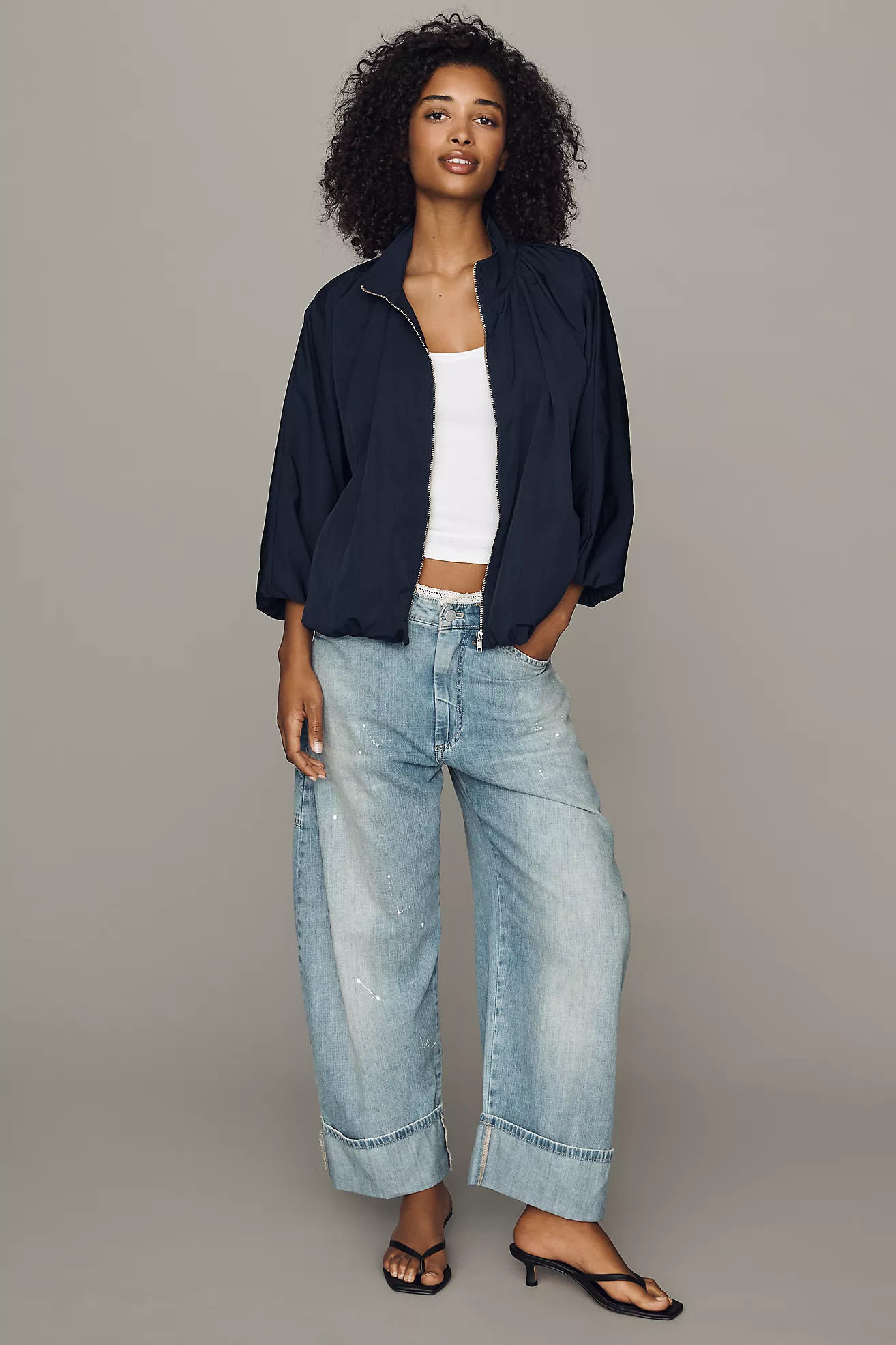 By Anthropologie Funnel-Neck Nylon Jacket | Anthropologie (US)