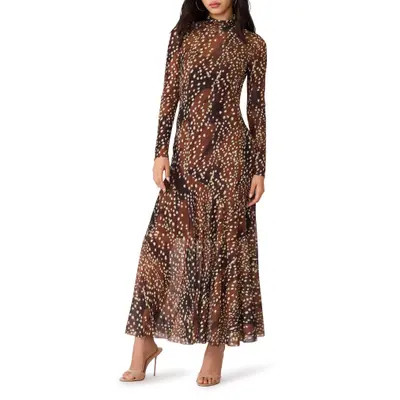Steve Madden Vivara Long Sleeve Maxi Dress in Smokey Brown at Nordstrom, Size Large | Nordstrom
