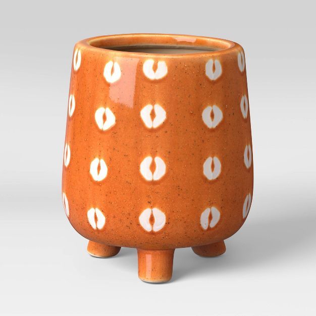 6" Dots Stoneware Outdoor Planter Terracotta/White - Opalhouse™ | Target
