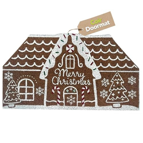 Briarwood Lane Christmas Coco Coir Doormat 30 x18 - Coco Door Mat - Door Mat Outside Entrance - Front Door Mat - Welcome Mat - Front Porch Rug - Doormat for Christmas (Gingerbread House) | Amazon (US)