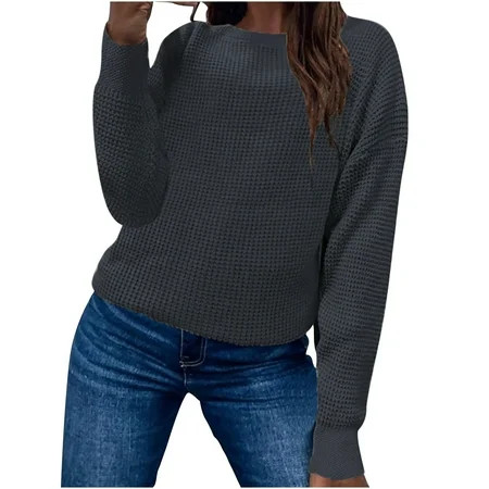 QUYUON Women S Sweater s Grey Sweater Tops For Women Ladies Sweater Women S Fashion Autumn And Winte | Walmart (US)