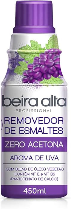 Beira Alta Removedor De Esmaltes Zero Acetona Aroma Uva 450Ml Médio | Amazon (BR)