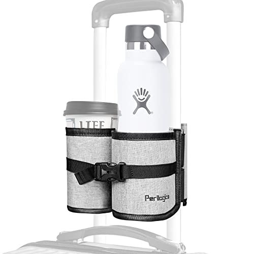 Perilogics Luggage Travel Cup Holder Attachment for Suitcase Drink, Coffee Mug, Bottle Caddy. Traveler Carry on Hands Free Accessory. Ideal for Frequent Travelers or Flight Attendants Gift. | Amazon (US)
