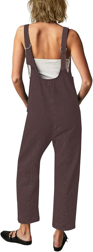 MAOECO High Roller Denim Overalls for Women Casual Sleeveless Loose Baggy Jumpsuits Jeans Pants O... | Amazon (US)