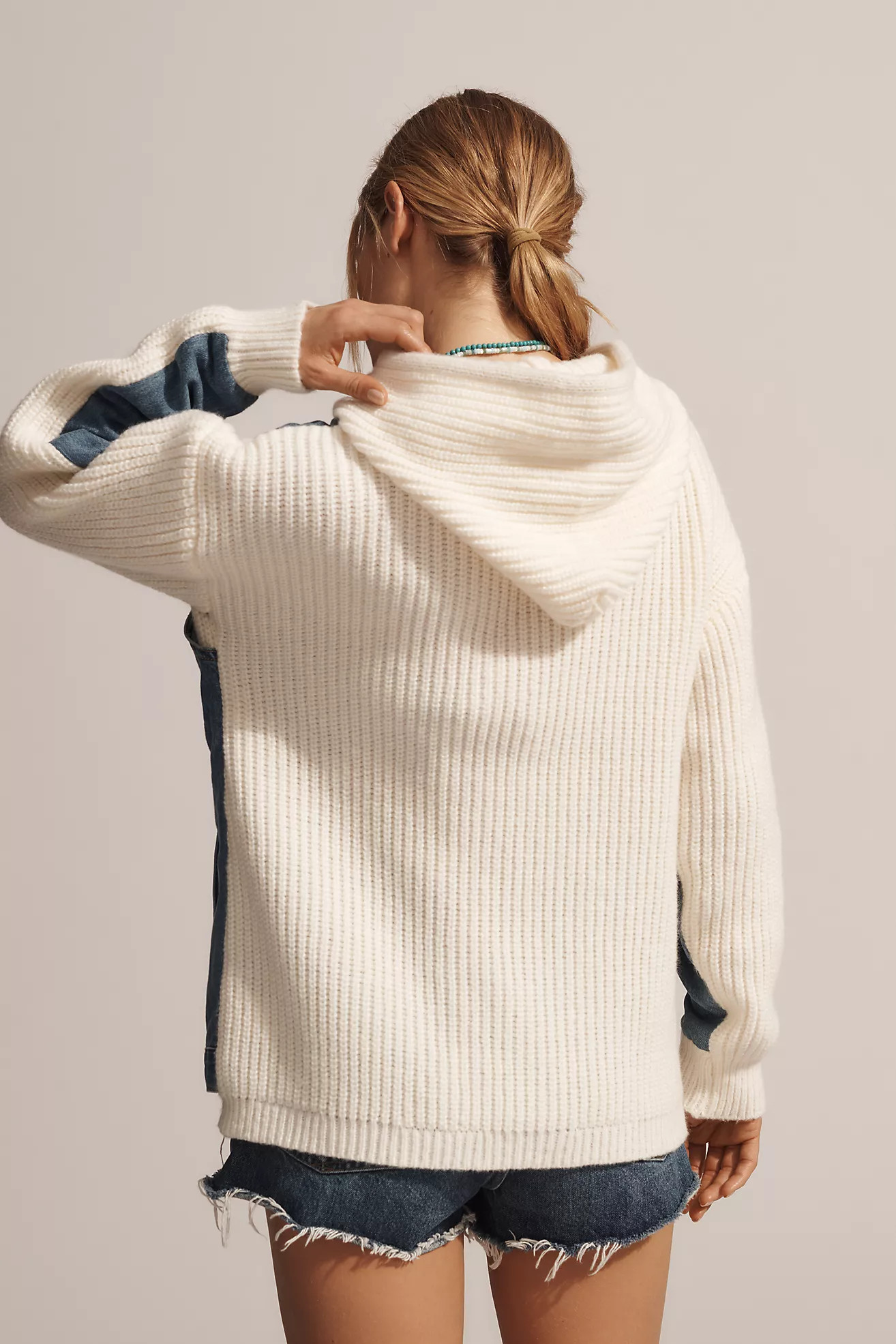 BLANKNYC Cruise Control Hooded Sweater & Denim Jacket | Anthropologie (US)