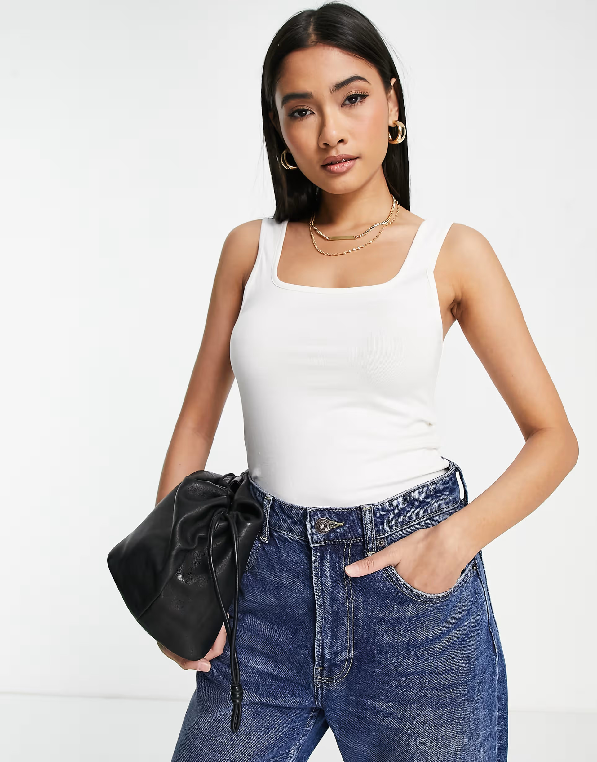 ASOS DESIGN vest with scoop front and back in white | ASOS (Global)