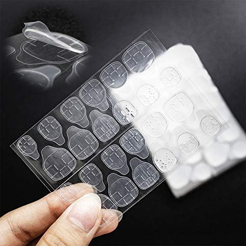 JUSTOTRY 50 Sheets (1200Pcs) Double-Sided Fake Nail Adhesive Tabs - Breathable Transparent Gel Na... | Amazon (US)