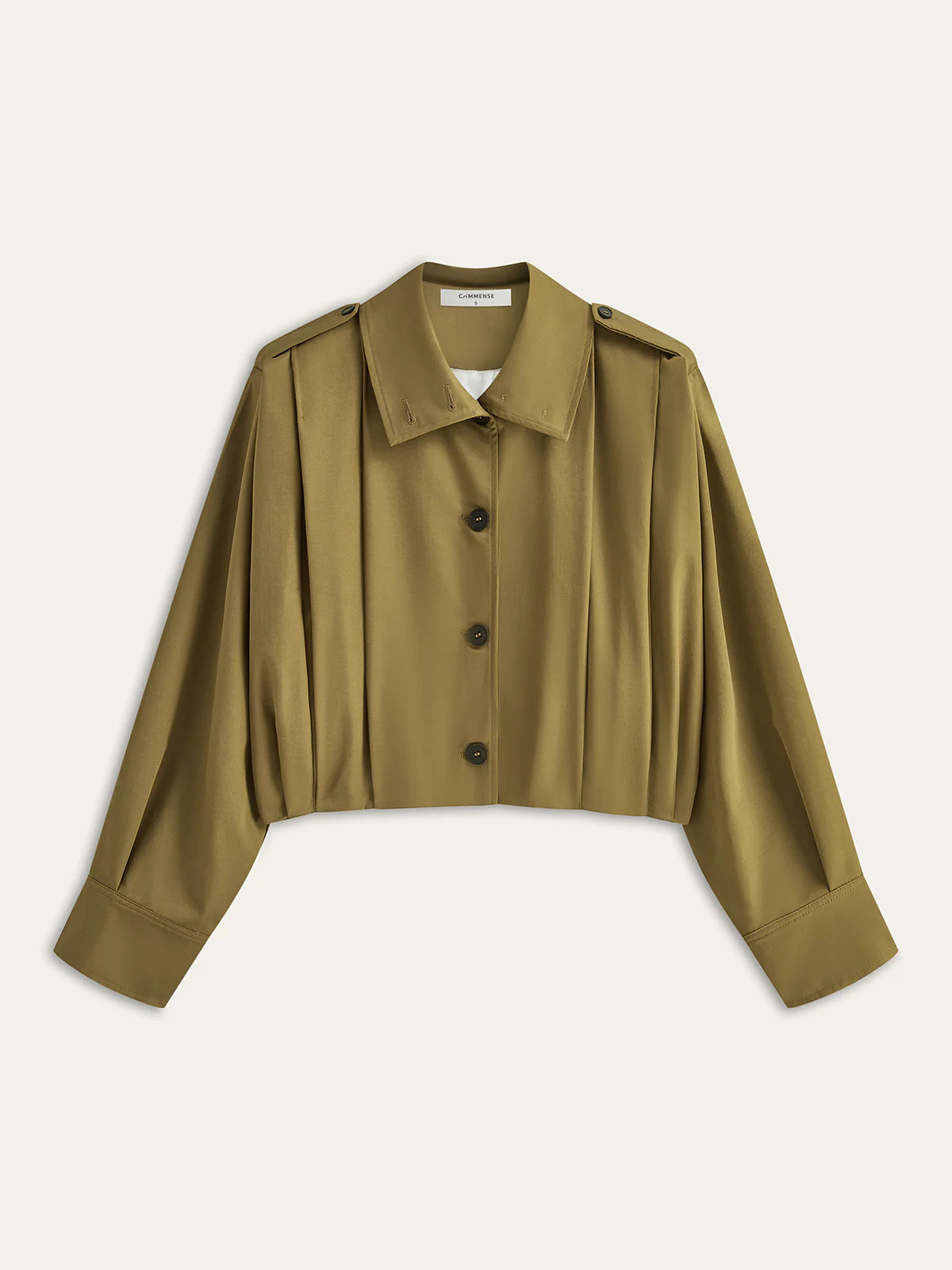 Pleated Cropped Trench Coat | Commense