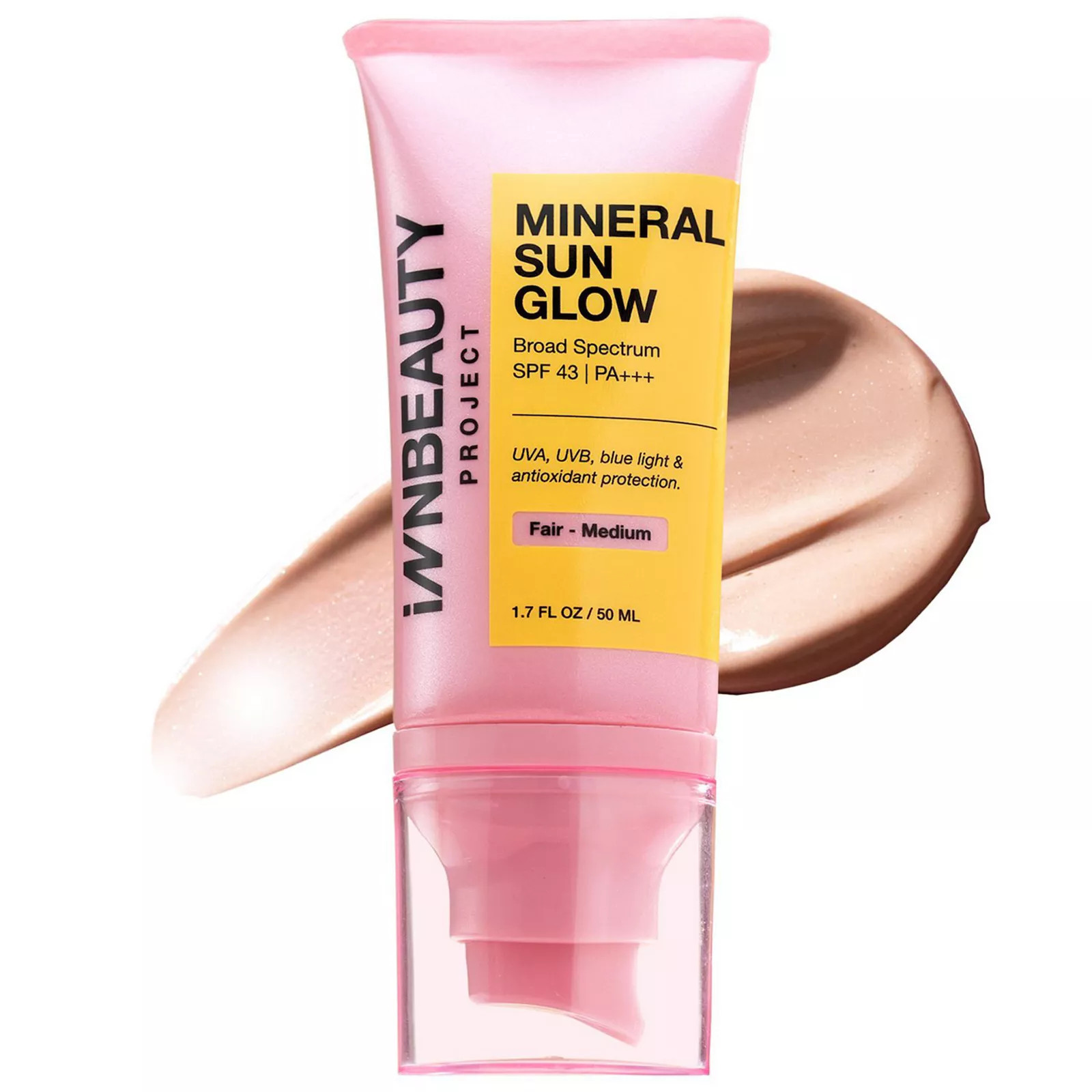iNNBEAUTY PROJECT Mineral Sun Glow Broad Spectrum Sunscreen SPF 43 PA +++ with Peptides and Vitamin C, Size: 1.7 Oz, Fair Medium | Kohl's