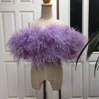 Sginstar Zara Lavender Off The Shoulder Feather Top For Women | Etsy (US)