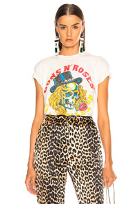 Madeworn Guns N' Roses Use Your Illusion Crop Tee in White | FWRD 