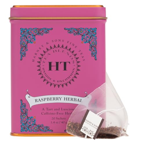Harney & Sons Raspberry Tea, Great Present Idea, Herbal Tea, 20 sachet tin, HT Tea Blend | Amazon (US)