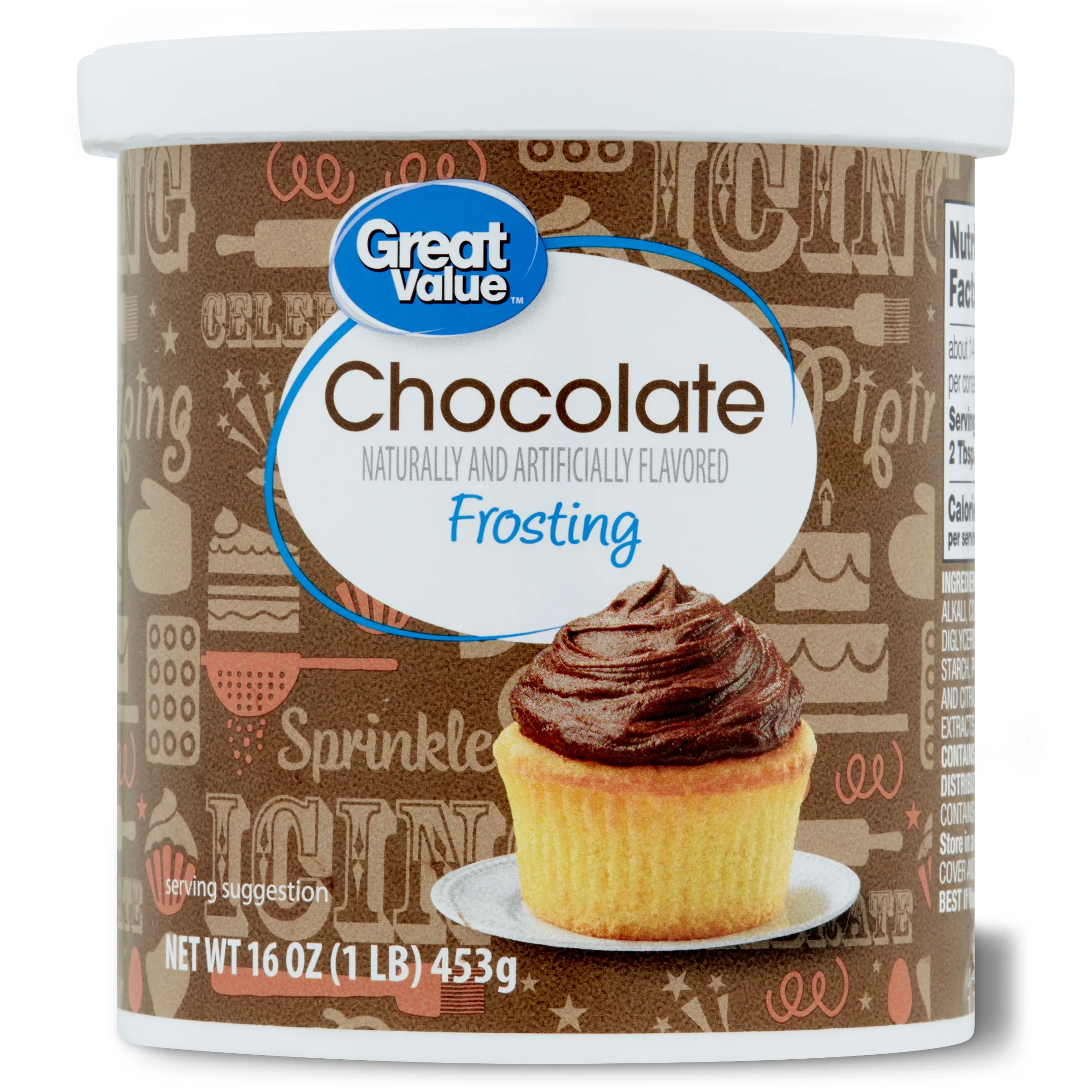 Great Value Chocolate Frosting, Brown, 16 oz, Tub | Walmart (US)
