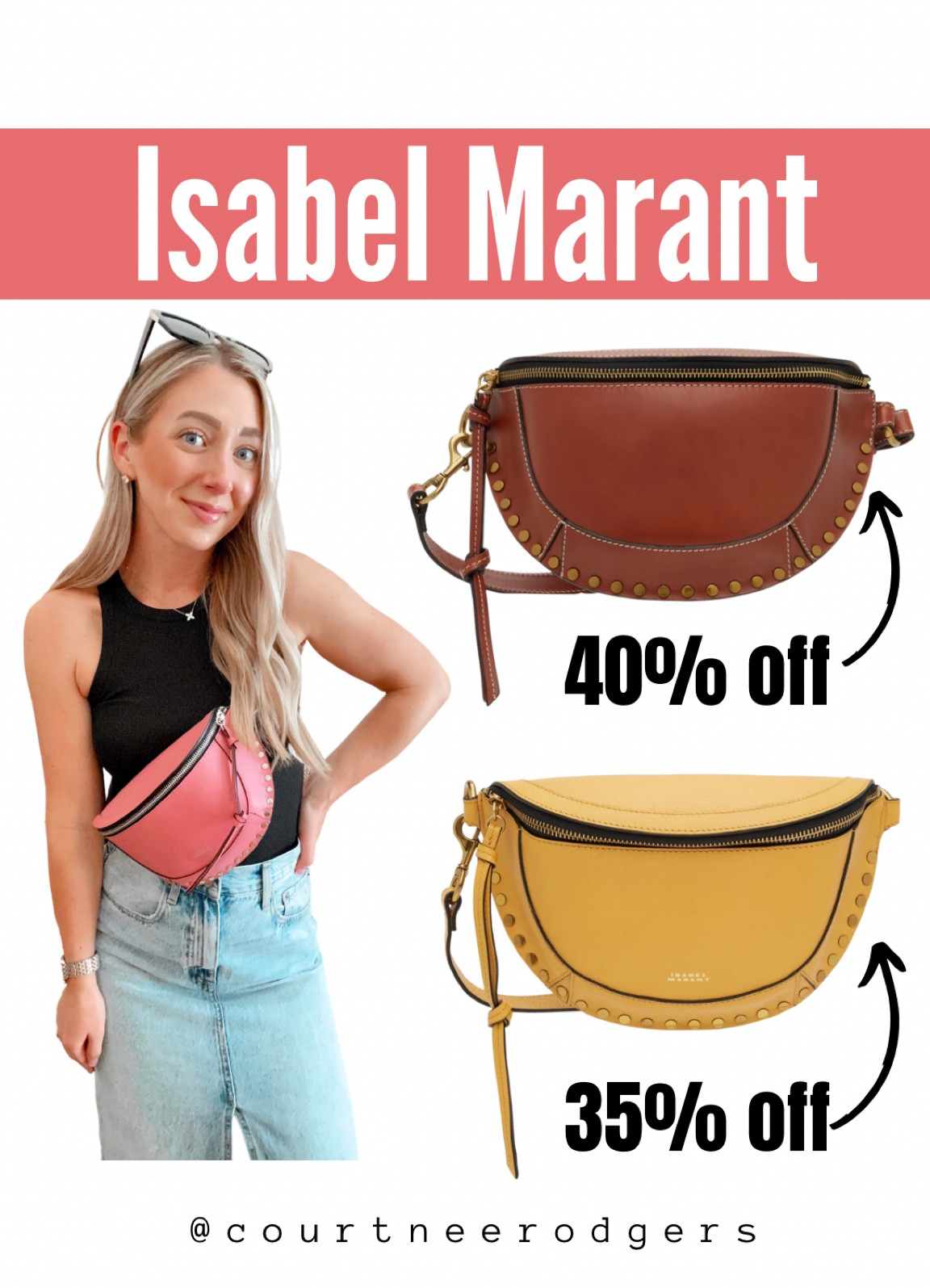 Isabel Marant Women's Skano Leather Belt Bag - Red - Belt Bags