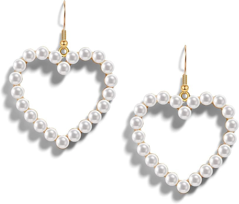 PopTopping Long Pearl Earrings Tassel Pearl Dangle Earrings For Women Gold Pearl Tassel Drop Earr... | Amazon (US)