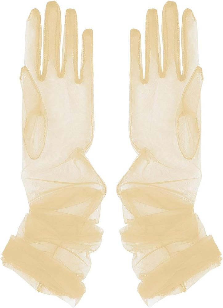 Aniler Women's 27'' Long Tulle Gloves Sheer Bridal Gloves Opera Party Gloves Opera Christmas Cost... | Amazon (US)