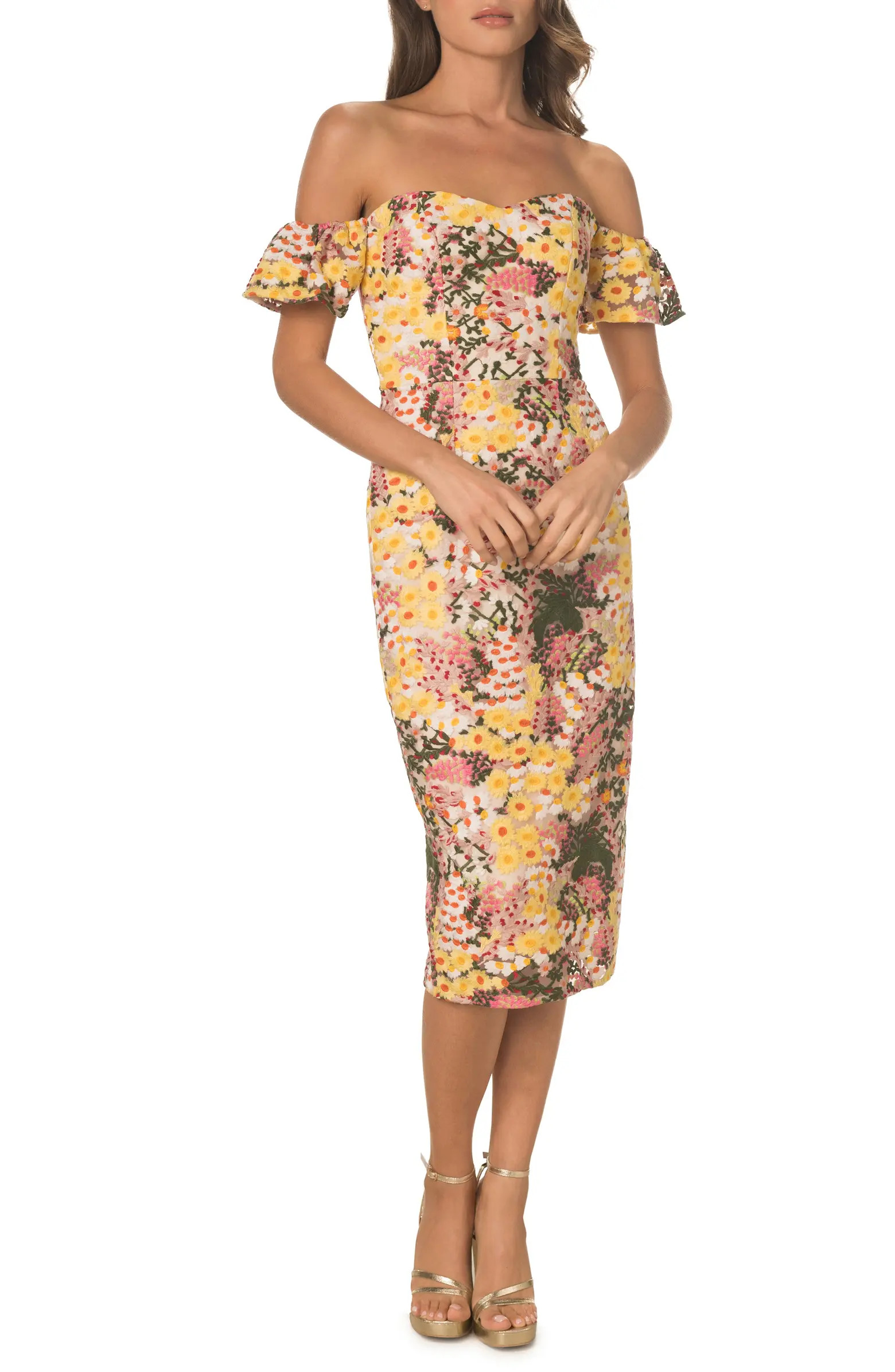 Tara Off the Shoulder Midi Dress | Nordstrom