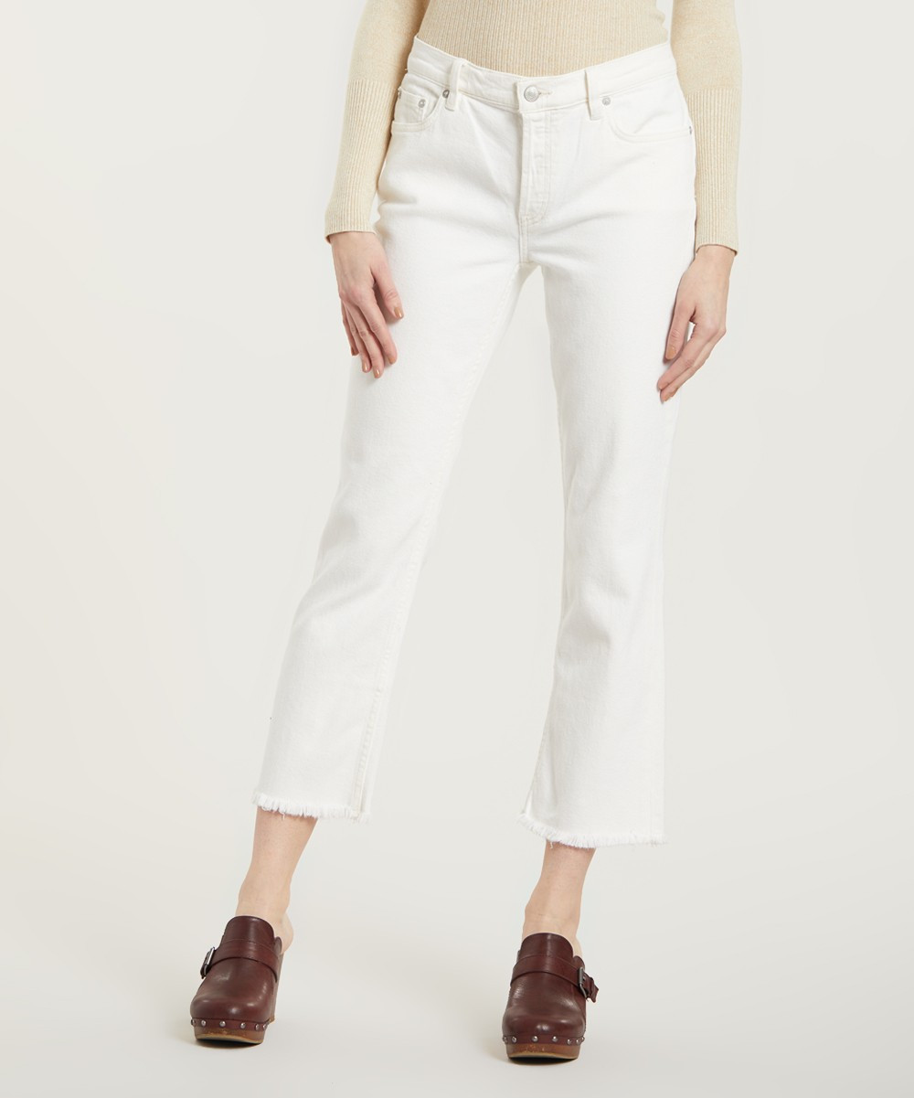 Free People Women's Denim Pants and Jeans WHITE - White Jean Austen Straight Jeans - Women | Zulily