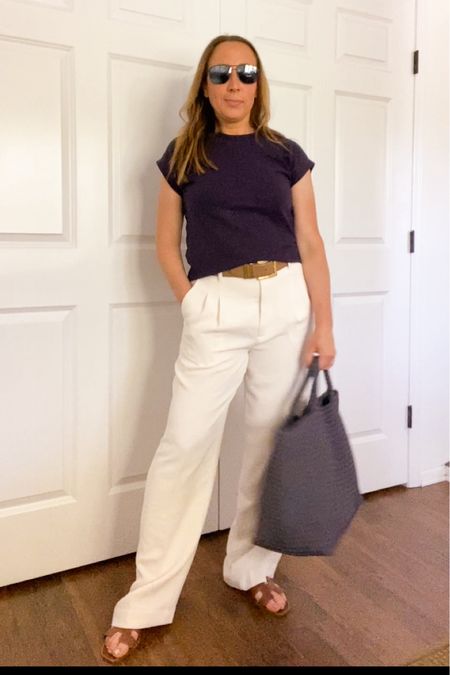 Easy outfit. These are the best dress pants. Super flowy and light. Great for summer  

#LTKFindsUnder100 #LTKWorkwear #LTKStyleTip