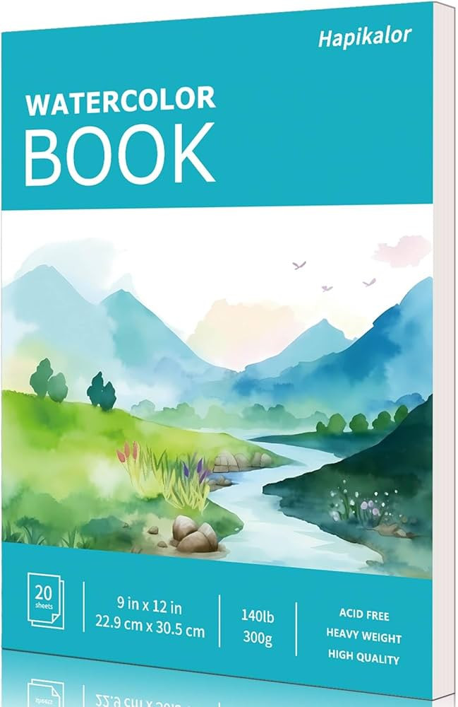 Hapikalor Watercolor Paper Pad, 9"x12" Water Color Paper, 140lb/300gsm Artist Painting Drawing Pa... | Amazon (US)