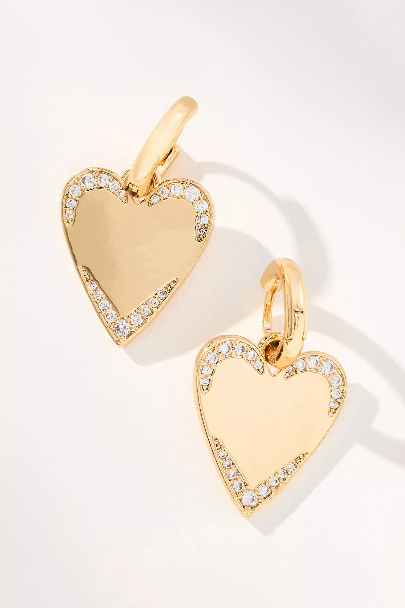 Crystal Heart Huggie Hoop Earrings | Anthropologie (US)