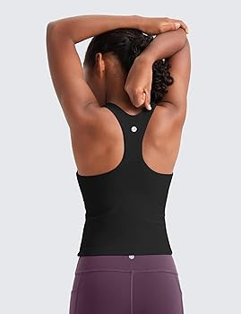CRZ YOGA Girls Butterluxe Double Lined Tank Tops Waist Length High Neck Racerback Sleeveless Teen... | Amazon (CA)