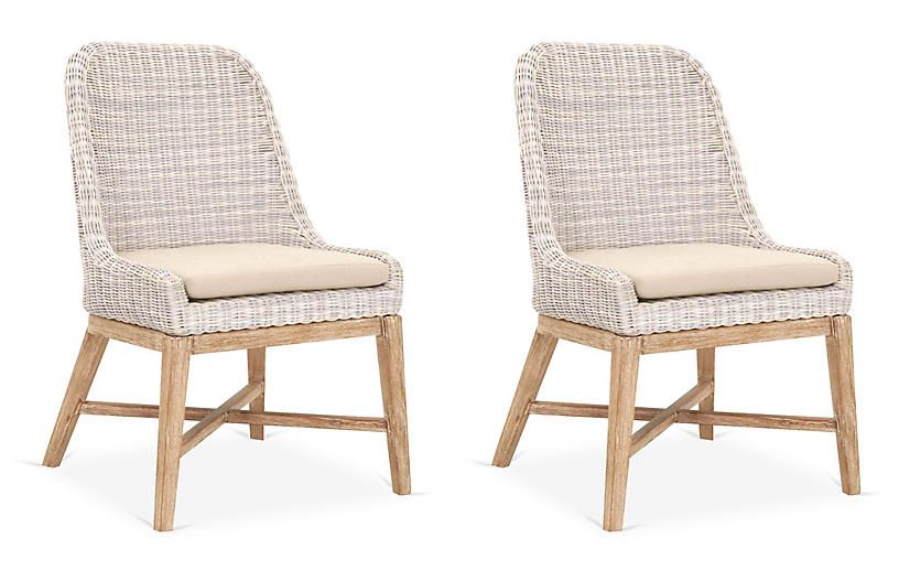 S/2 Anse Side Chairs, Stone-Washed Gray | One Kings Lane