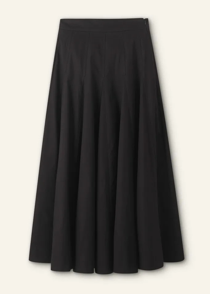 Heavy Cotton Sateen Maxi Skirt | ME+EM Global (Excluding US)