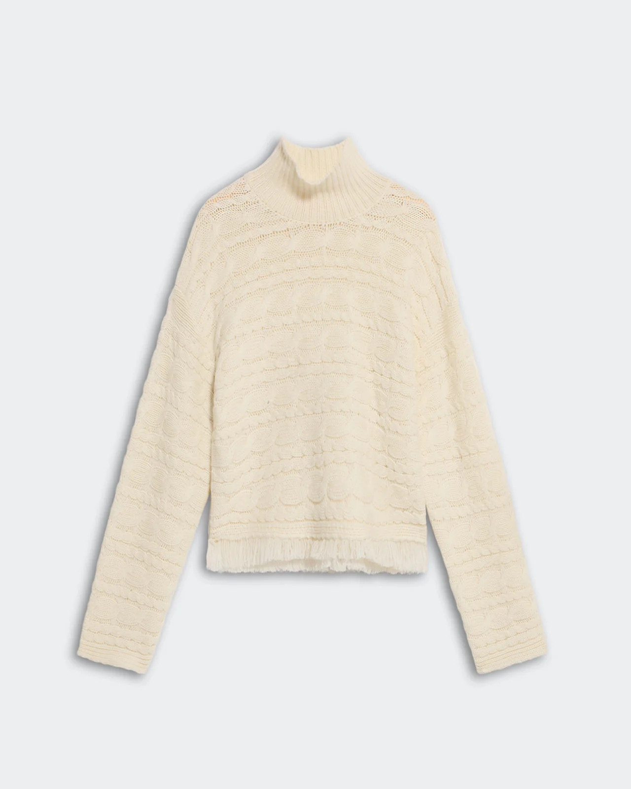 Cropped Cable Turtleneck - Cream | Guest In Residence