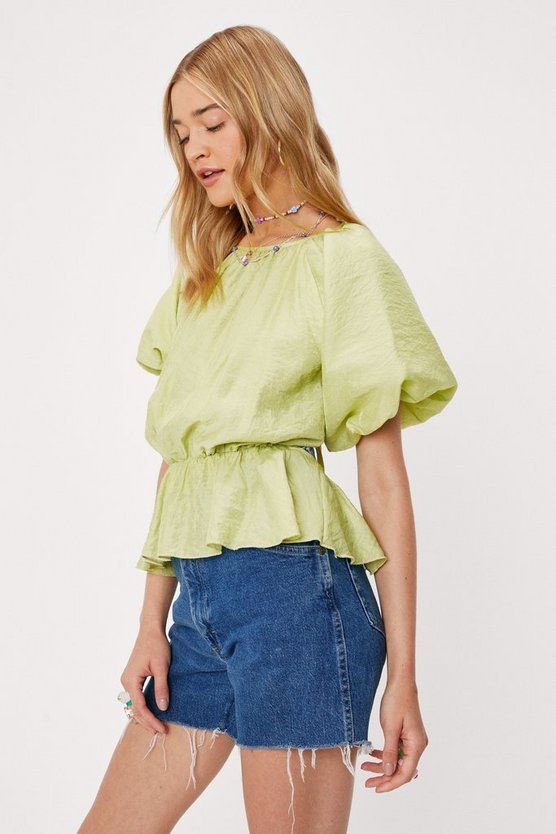 Puff Sleeve Ruffle Open Back Tie Blouse | Nasty Gal (US)
