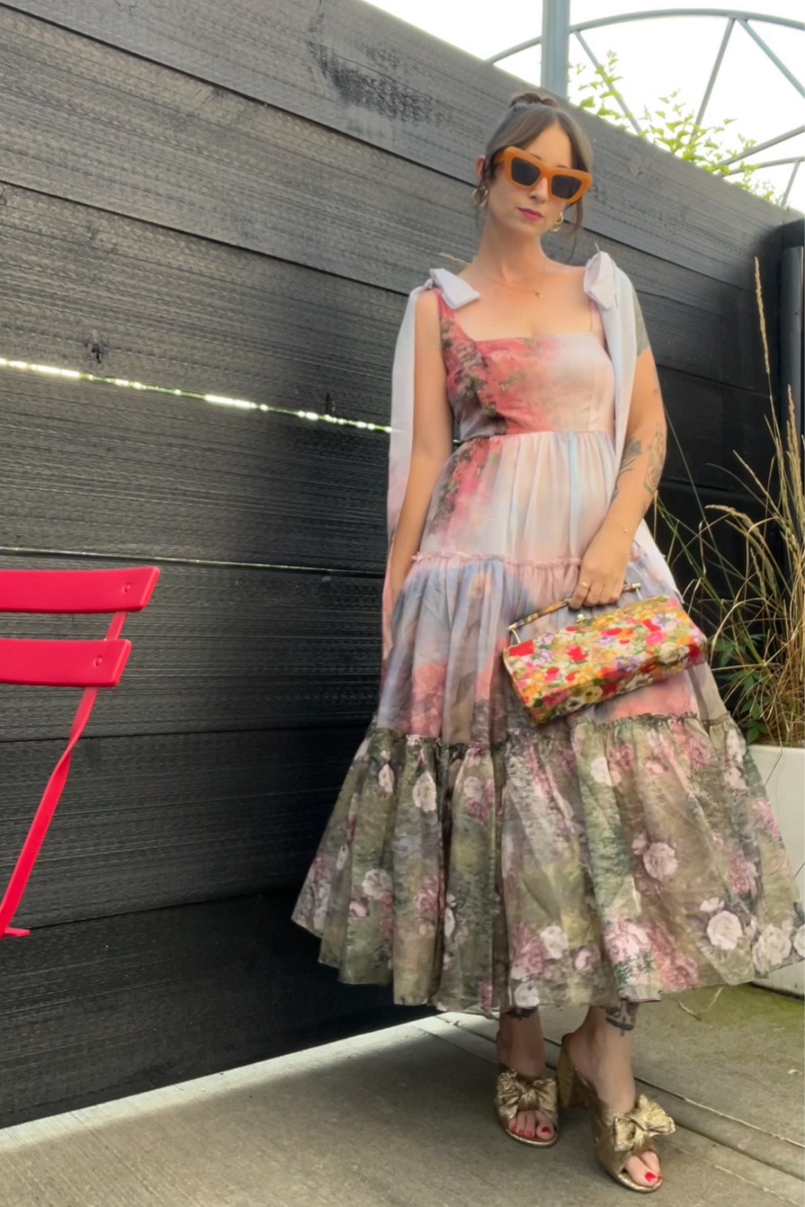 The cutie floral purse is vintage & I bought it that morning at an antique warehouse! It had a little vintage lipstick mirror in it too so it was meant to be 

Shoes are shockingly comfy for walking on grass / gravel / and dancing until one am

Glasses & earrings are random amazon purchases! The earrings are my secret wedding tip- they’re actually clip ons haha. Grandmas knew what’s up- you can wear giant chunky earrings without totally damaging your ears

#LTKStyleTip #LTKFindsUnder50 #LTKParties
