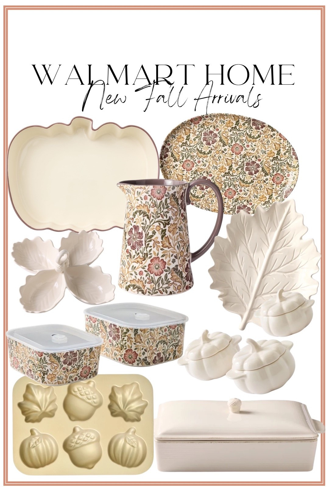 The prettiest Walmart Home fall collection just arrived and I’m obsessed with every single piece! 🍂🤍 The cozy florals, creamy pumpkins, leaf details, and beautiful serving pieces all look so much more expensive than they are. If you’re already thinking about fall decorating, entertaining, or refreshing your kitchen, these new Walmart Home arrivals are definitely worth checking out.

I love mixing seasonal pieces with everyday neutrals, and this collection makes it so easy to create a warm, timeless look without spending a fortune. From pumpkin baking dishes and floral storage containers to the cutest serving platters and fall-inspired kitchen accents, these are the kinds of finds that sell out quickly every year.

If you love affordable home decor that looks high-end, Walmart keeps delivering! Which piece would you bring home first? 🍁

#walmarthome #walmartfinds #fallhome #falldecor #fallhomedecor #autumndecor #cozyhome #kitchendecor #fallkitchen #seasonaldecor #pumpkindecor #tablescape #falltablescape #hostingseason #homeinspiration #affordabledecor #budgetdecor #neutraldecor #homedecorfinds #walmartdecor #fallfinds #homefinds #cozyseason #decorinspiration #fall2026

#LTKSeasonal #LTKHome