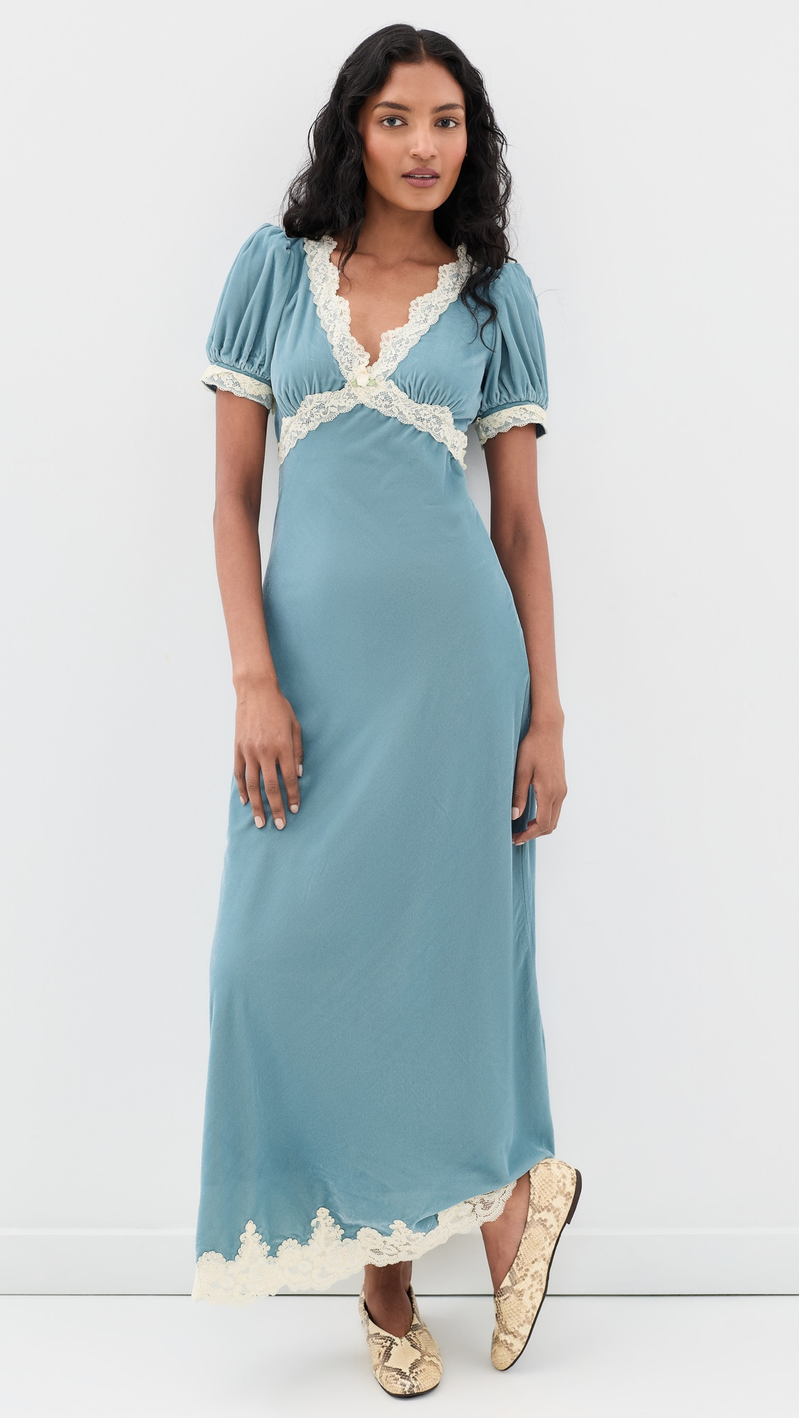 MAUDE CLUB Sabrina Dress Teal L | Shopbop