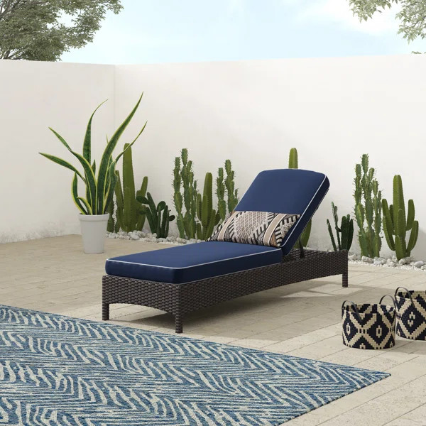 Crawfordsville Outdoor Chaise Lounge with Cushion | Wayfair North America