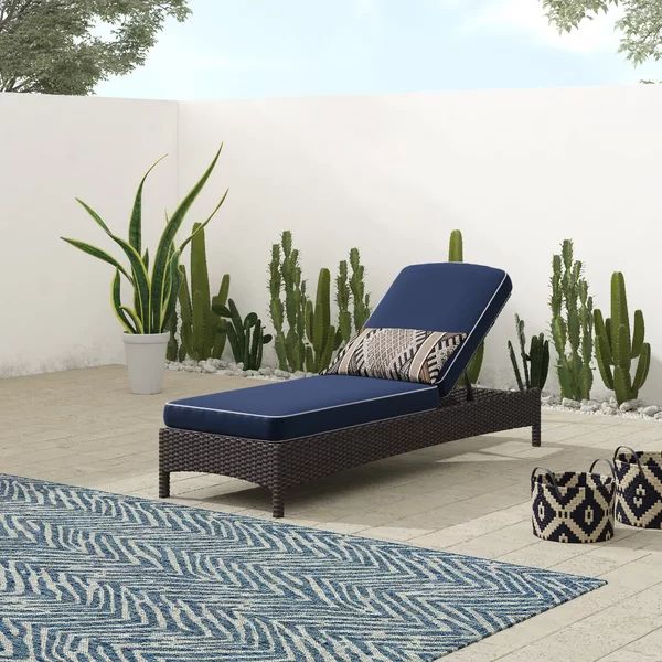 Crawfordsville Outdoor Chaise Lounge with Cushion | Wayfair North America